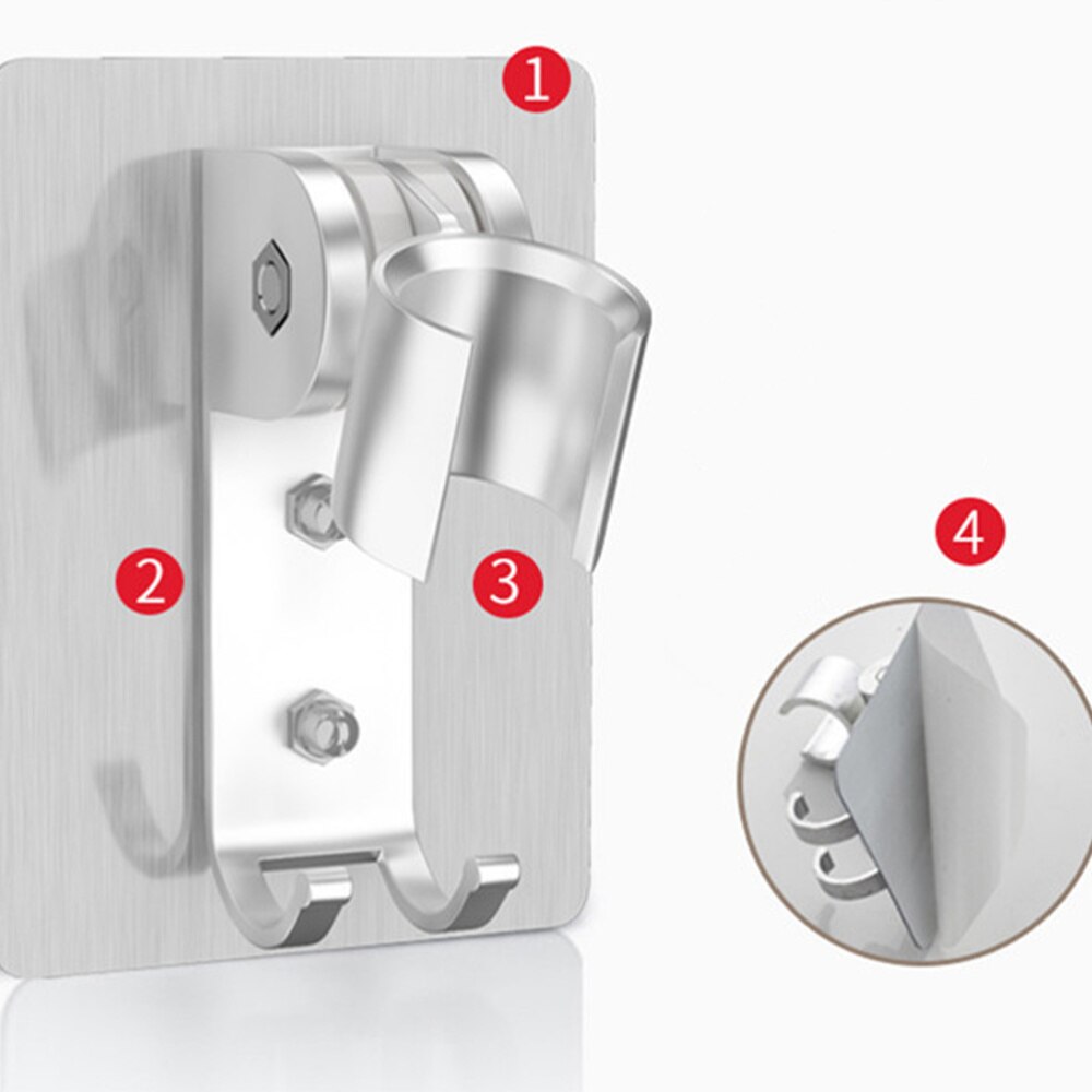 1Pc Douchekop Houder Punch-Gratis Universele Verstelbare Adhesive Aluminium Douchekop Douchekop Stand Base Beugel Houder fo