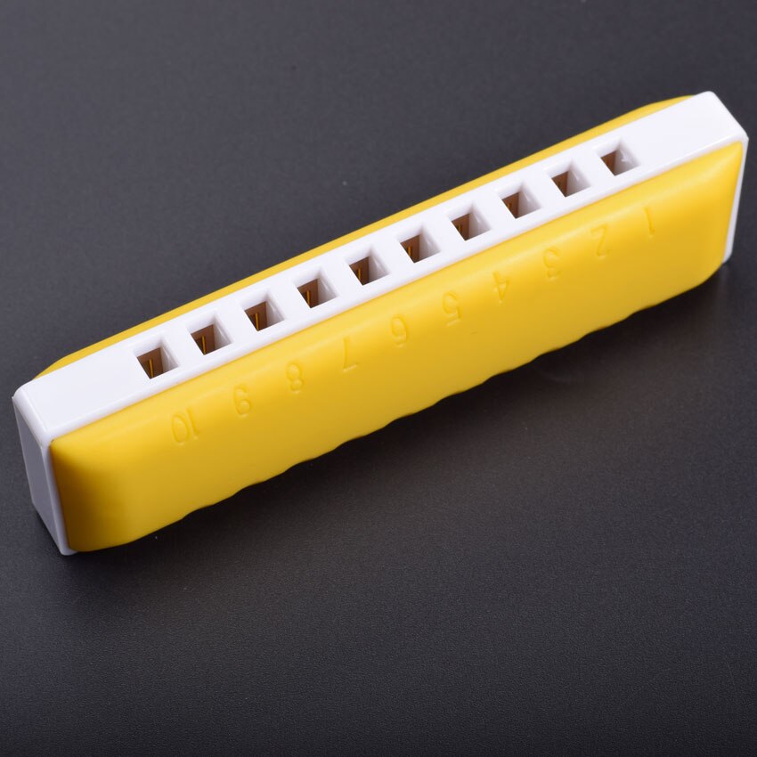 10 Holes Harmonica Diatonic Blues Harp Woodwind Reed music instrument Mouth Organ for Kids Key of C Green/Blue/Black/Yellow