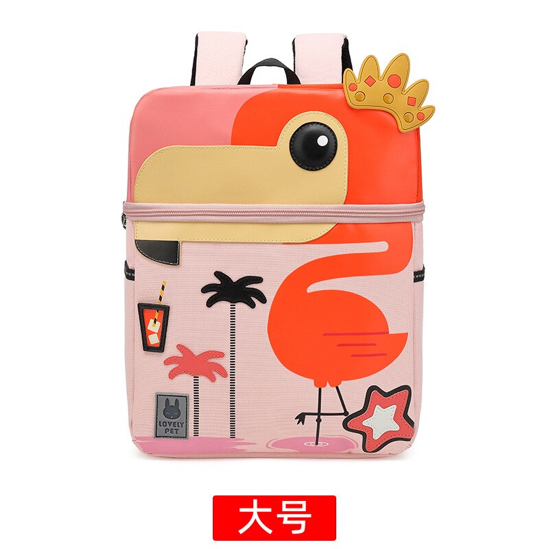 3D Cartoon Animal Kids Dinosaurus Giraffe Eenhoorn Whale Olifant Flamingo Effen Kleur Rugzak Kinderen Pack: B