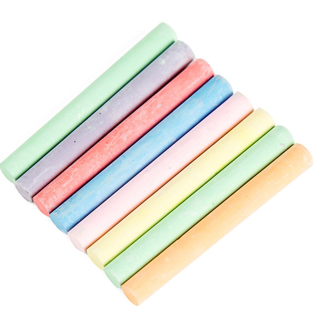 Mixed Colour White Chalk Sticks Pack Kids Playground School Art Learning SGA998: multicolour S