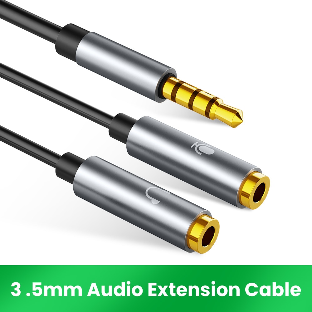 Jack da 3.5mm per cuffie Mic divisore Audio cavo adattatore prolunga Aux placcato in oro per microfono per PC