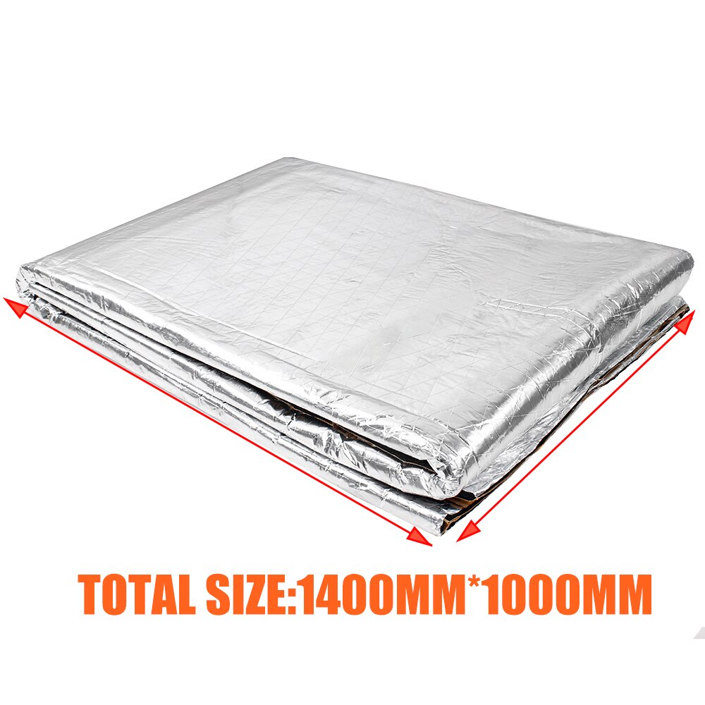 Car Hood Engine Firewall Heat Mat Deadener Sound Insulation Deadening Material Aluminum Foil Sticker 140cm x100cm RS3-ENL009