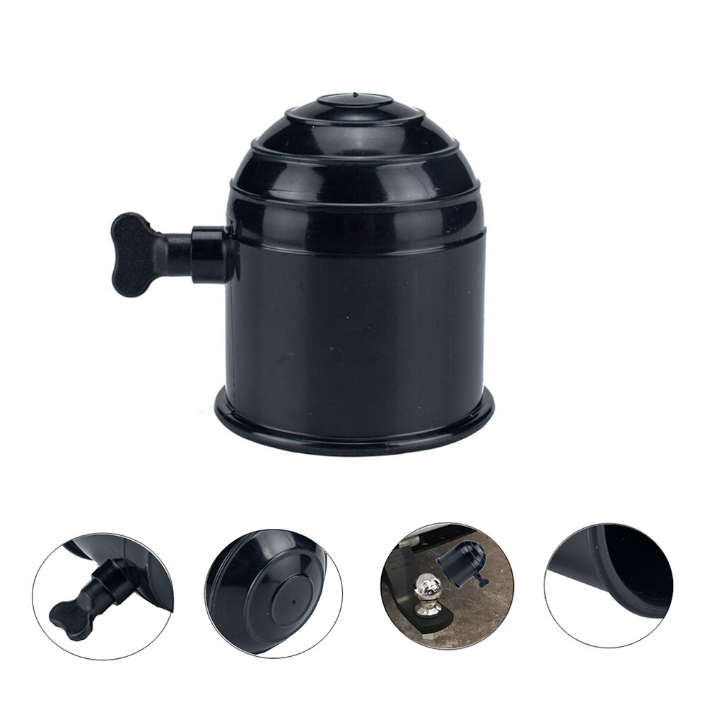 50mm Auto Tow Bar Cover Cap Hitch Caravan Trailer Protection for Truck Semi-trailer Car Ship (Black)