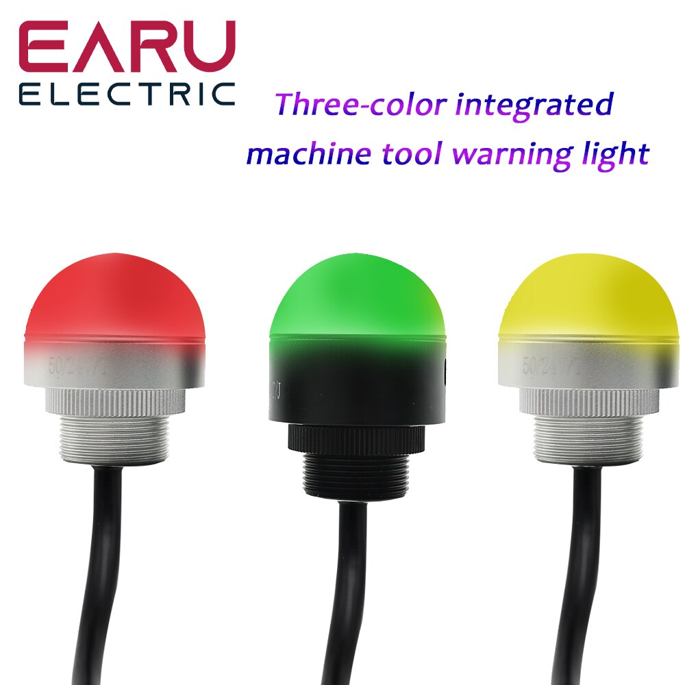 Buzzer lumineux tricolore 12V 24V, Machine-outil, étanche, demi-cercle, Signal lumineux d&#39;avertissement, petit équipement, LED rouge jaune vert