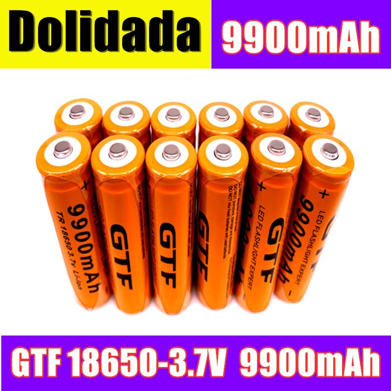2-10PCS Dolidada TR 18650 battery 3.7V 9900mAh rechargeable battery Li-Ion pour LED flashlight