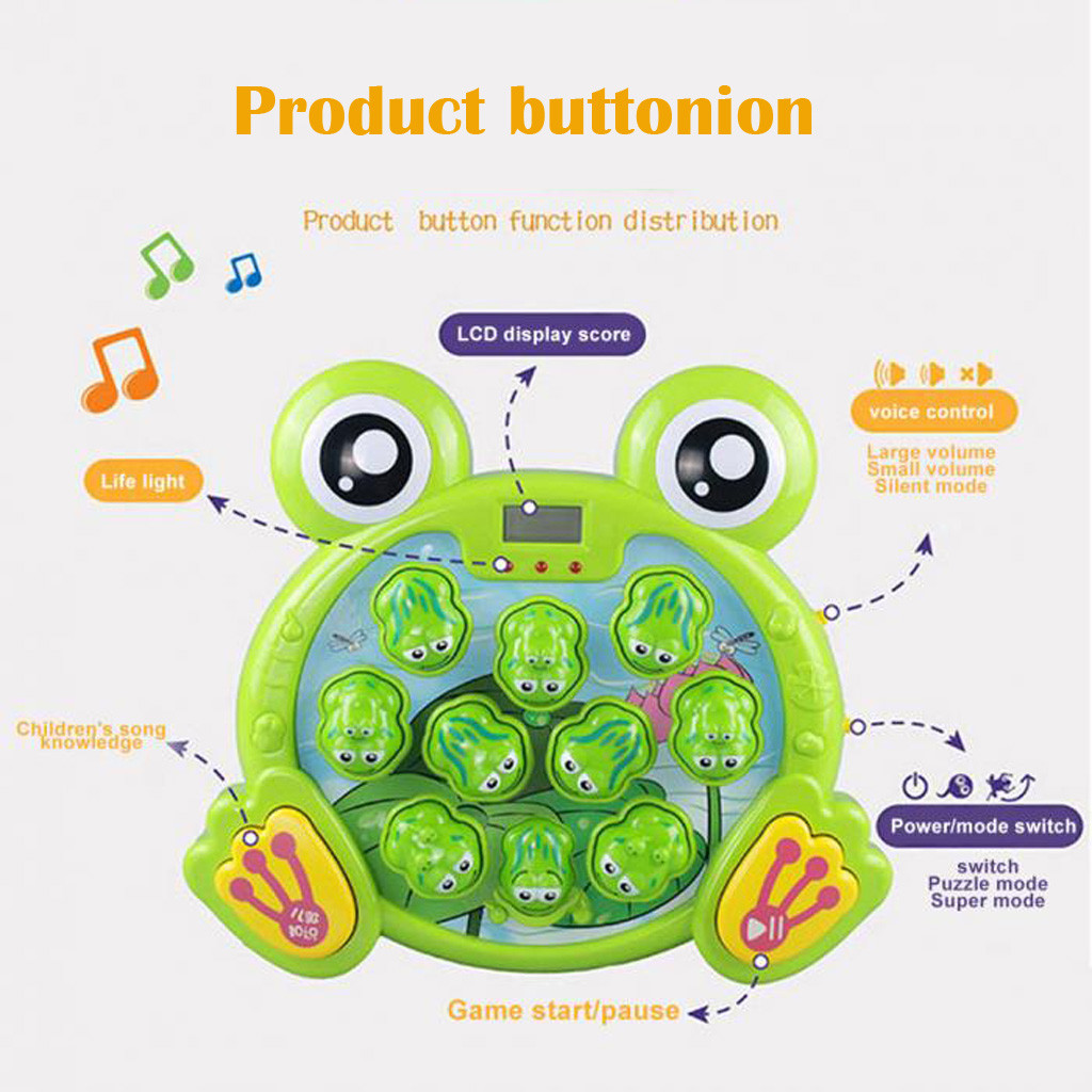 Interactive Whack A Frogs Game, Learning, Active, Early Developmental Toy