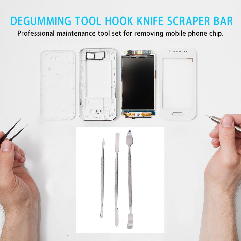 3pcs Universal Phone Repair Tools Kit Disassembly Blades Remover Crowbar Pry Opening Hand Tools for Repairing Mobile Cell Phones