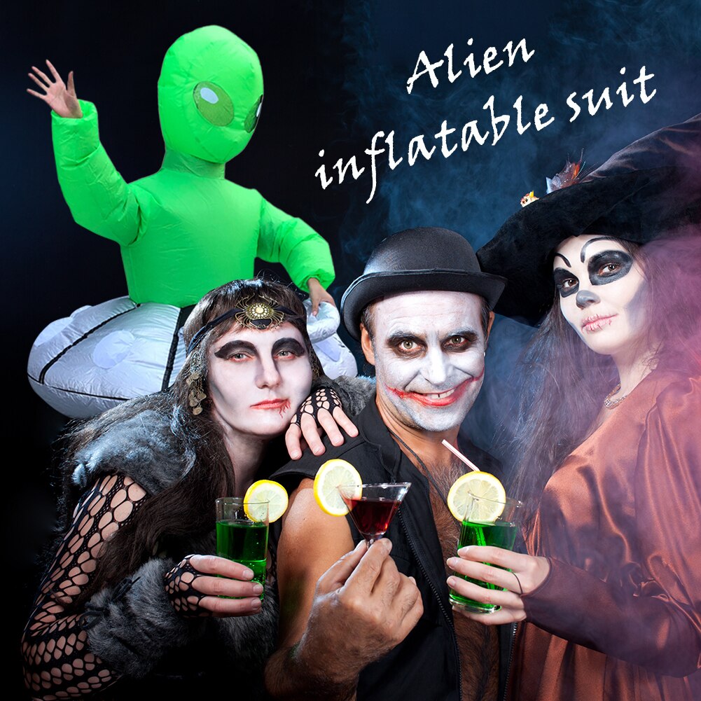 Green Alien Inflatable Clothes Funny Unisex Blow Up Suit Party Mascot Cosplay Costumes for Adult Kids #38