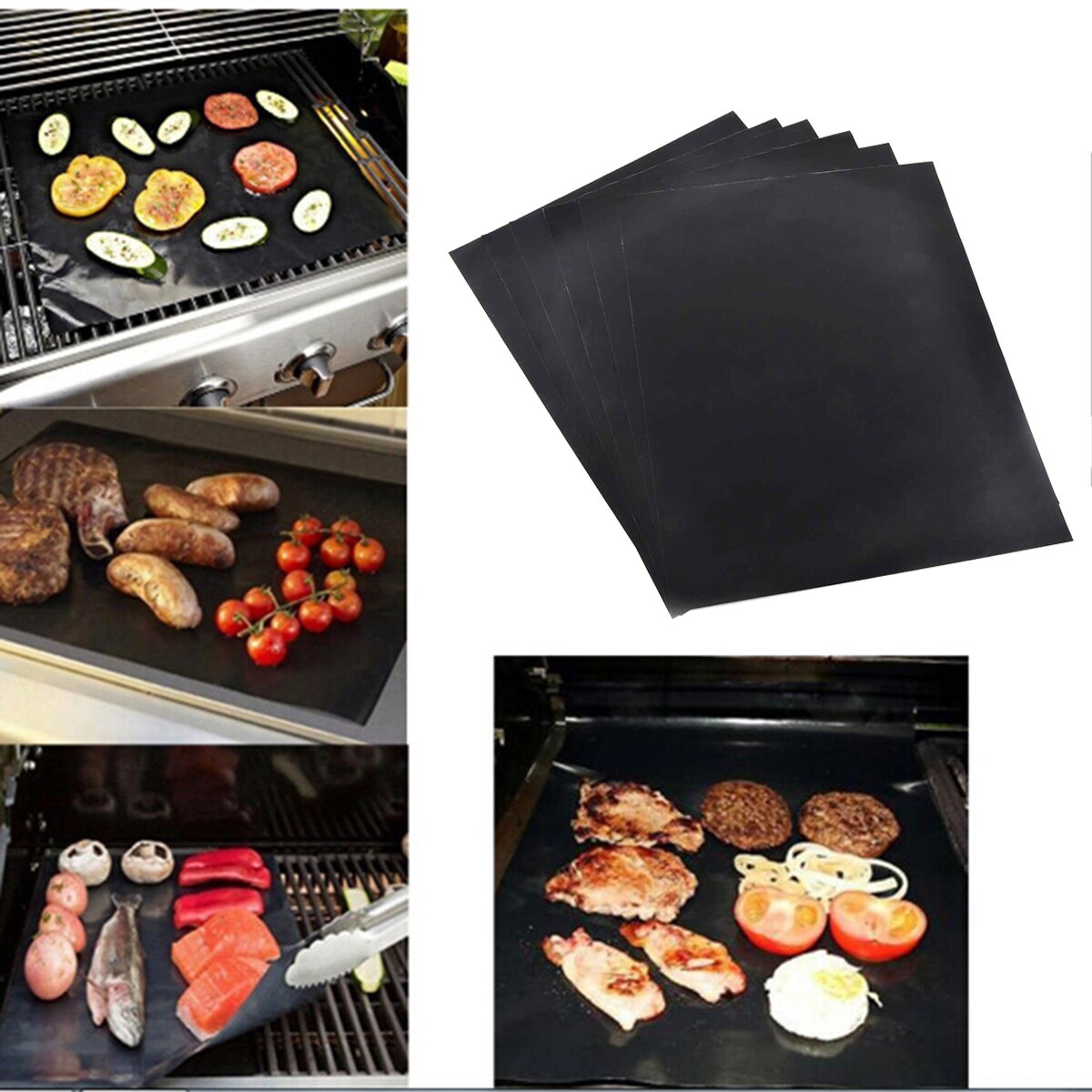 Non-Stick BBQ Grill Mat Barbecue Cooking Reusable Sheets Baking Mats