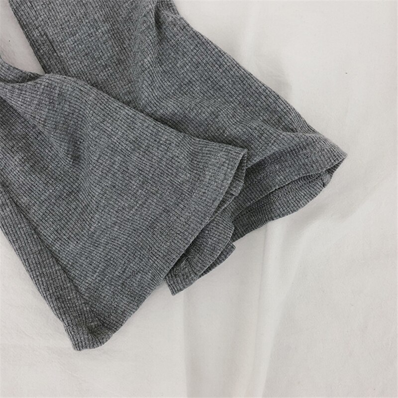 Meisjes flared broek kinder flared broek meisjes pit strip katoen slim stretch effen cropped leggings tienermeisjeskleding