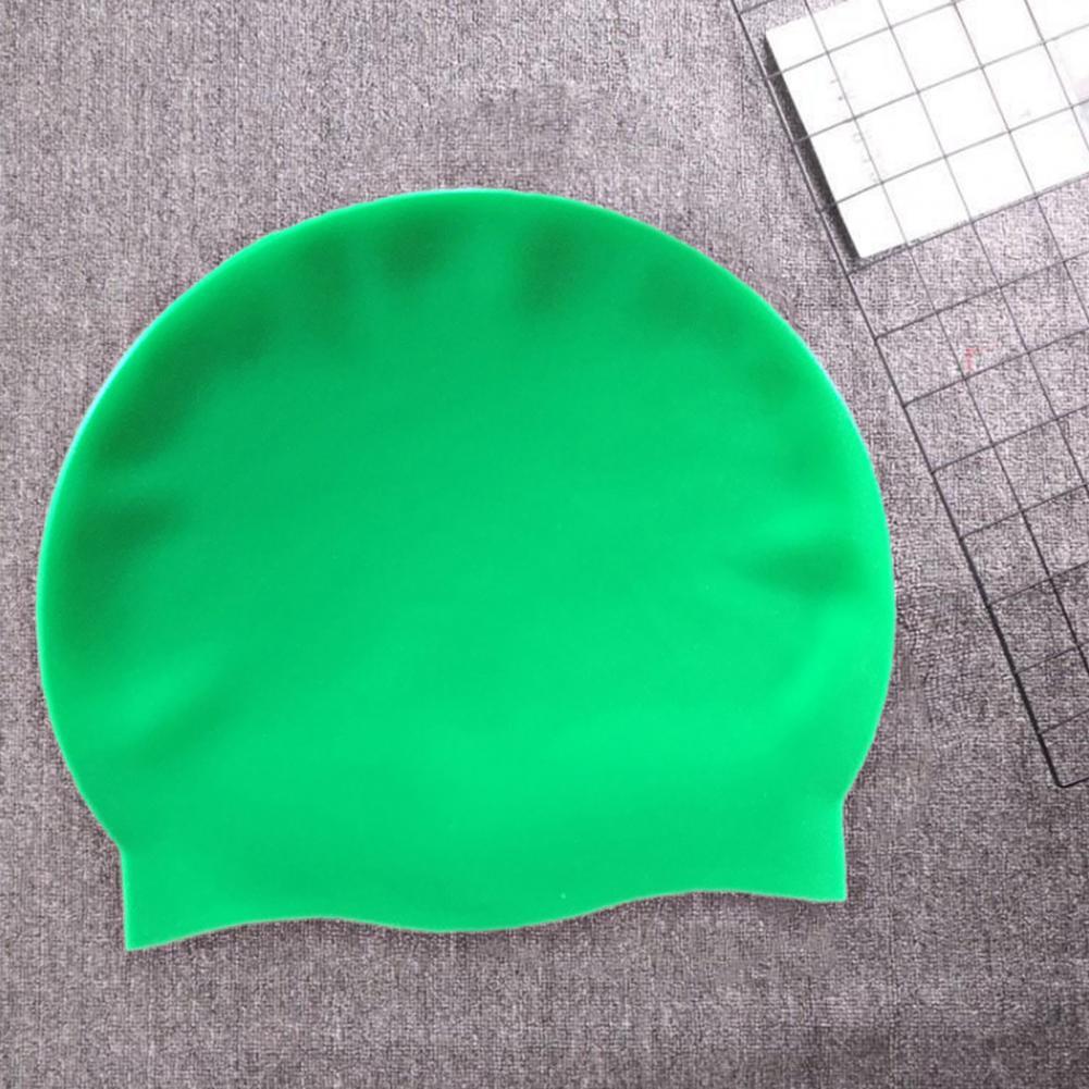 Swim Cap Elastic Put on Easily Silicone for Training Swimcap Long Hair for Training: White