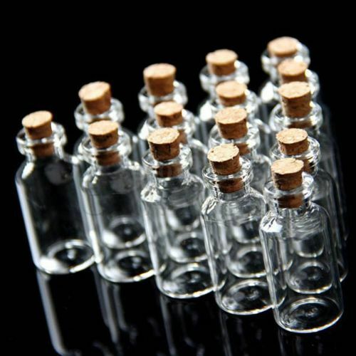 10/20 stücke SchöNe Kleine Flasche sehr klein Klar Leere wünschen Glas Nachricht Fläschchen Mit Korken 14mm x 30mm 2ml Mini Container