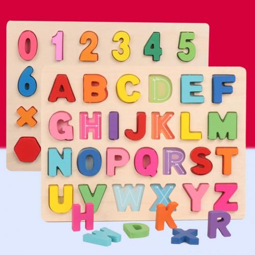 Baby Early Education Intelligence Development Alphabet ABC Numbers Wooden Puzzles Board Educational Children Toy Learning: 0to9 Numbers