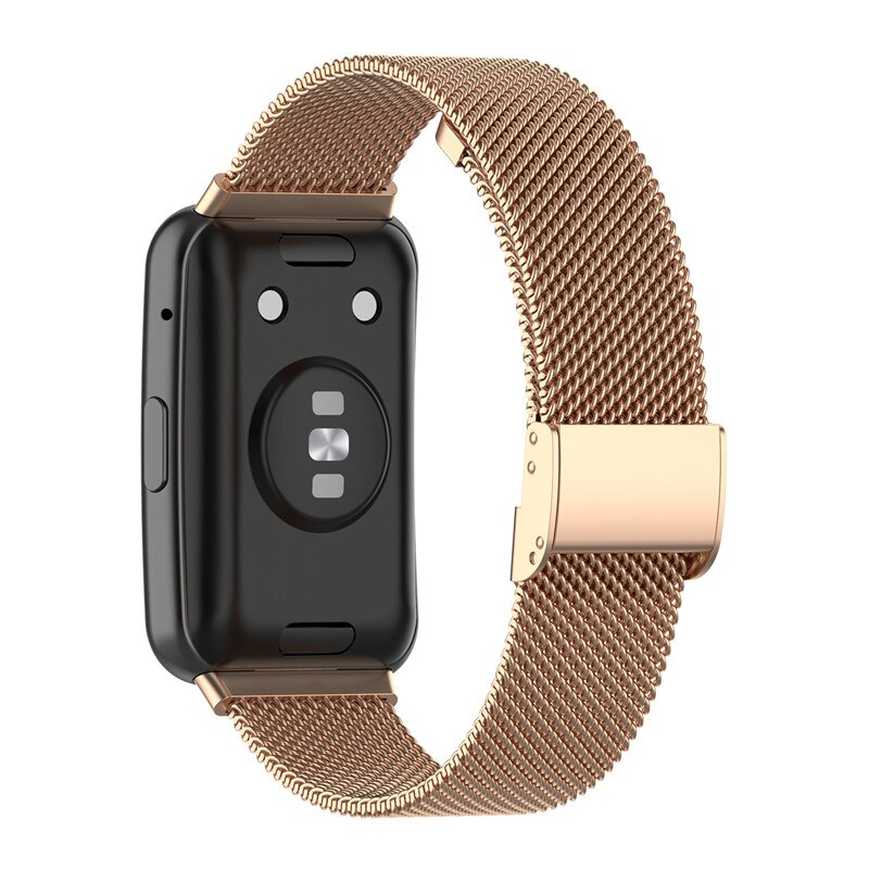 Pasek z pętlą magnetyczną robić zegarka Huawei pasuje robić paska pasek ze stali nierdzewnej metalowa bransoleta robić zegarka Huawei pasuje TIA-B09/TIA-B19: róża glod