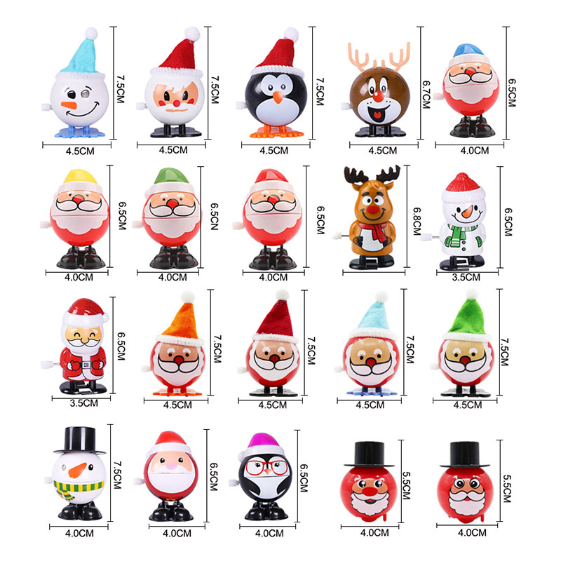 Christmas Clockwork Jumping Toys Children Mini Christmas Vintage Santa Claus Snowman Wind Up Toys for Kids Funny