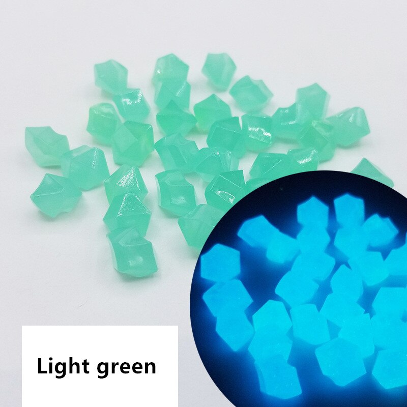 300 Stks/pak 14Mm Lichtgevende Grind Tuin Decoratie Lichtgevende Steen Pebble Medium Lichtgevende Outdoor Aquarium Decoratie: Light Green