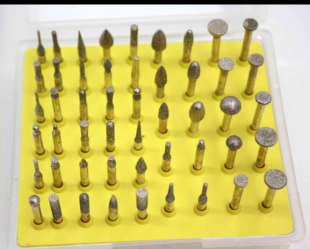 3.17Mm Diamant Slijpen Bits 50 Stuks Gegalvaniseerde Diamant Bit Dremel Polijsten Hoofd Slijpen Burr Voor Dremel Boor Gereedschap: B pack