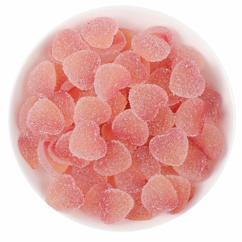 Hjärtformade berlocker för slime tillbehör leksaker godis fluffiga tillbehör lizun modellering lera diy kit slime leksak för barn: 10 st röd