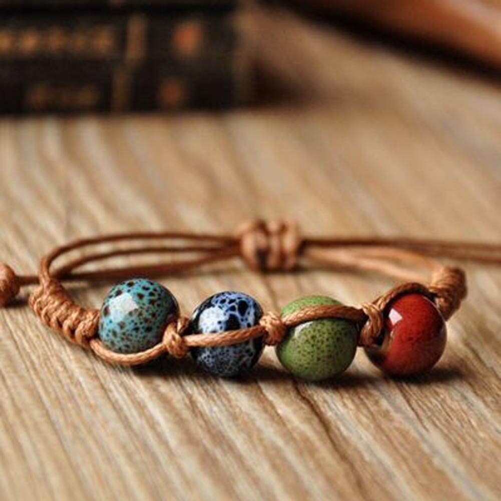 Vintage Kralen Armband Handgemaakte Geweven Elegante Armbanden Geometrische Bloem Glazuur Kralen Armband Voor Vrouwen Mannen Sieraden: 02