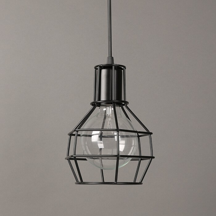 Nordisk loft retro jernbur moderne lysarmatur amerikansk industri vintage lampe kjøkken hengende lamper: 1 lys type sort