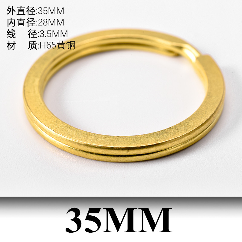 QOONG Lots 3 Pcs 35mm 30mm 25mm Brass Key Chain Split Rings Unisex Key Ring Keychain Hanging Buckle Keyrings Accessories Q15: green