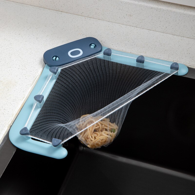 1pc Octopus Sink Drain Rack Kitchen Sink Garbage Filter Net Dishwashing Tank Leftovers Rice Disposable Leak-proof Net Drain Rack: blue