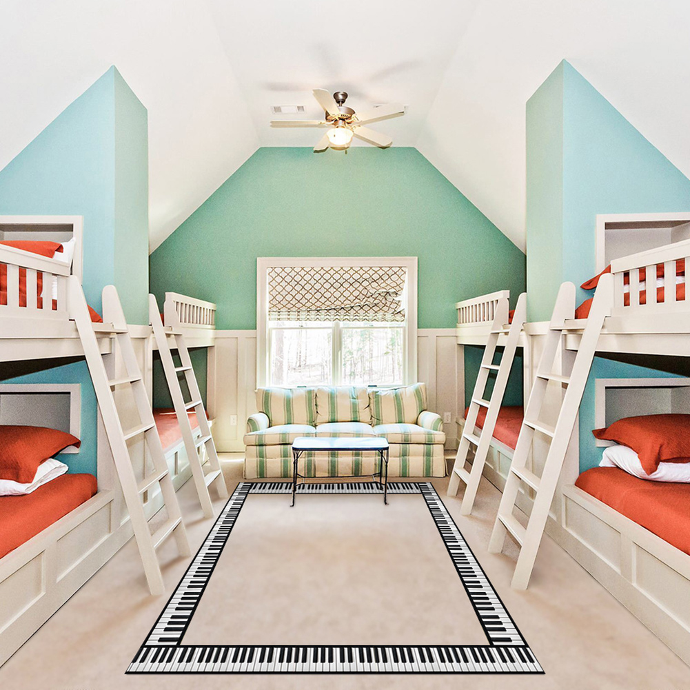 200cm 3D Black White Piano Key Adhesive Waist Lines Wall Border Stickers Wall Art Decal Decor For Hallway Bedroom Living Room