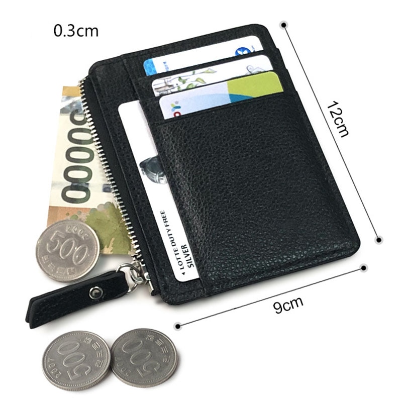 KUDIAN ours mince crédit porte-carte Mini portefeuille avec fermeture à glissière poche à monnaie hommes en cuir PU étui pour carte d'identité Porta Tarjetas BID258 PM49