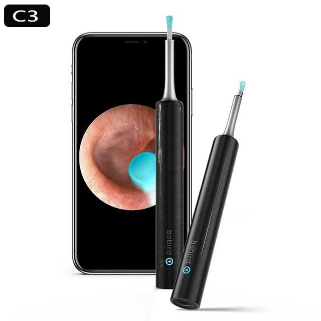 Bebird X17 Pro Bebird Visuele Oor Stok In-Ear Hoge Precisie Endoscoop Veiligheid Oor Wax Verwijderen Cleaner Mini camera Met Base: C3 Black