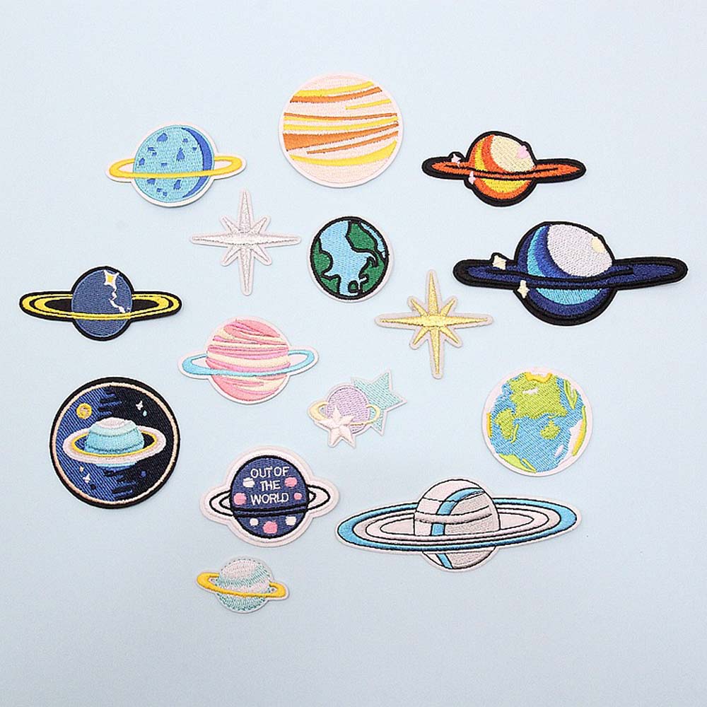 Fabric Embroidered Celestial Body Patch Clothes Stickers Bag Sew Iron On Applique DIY Apparel Sewing Clothing Accessories BU190