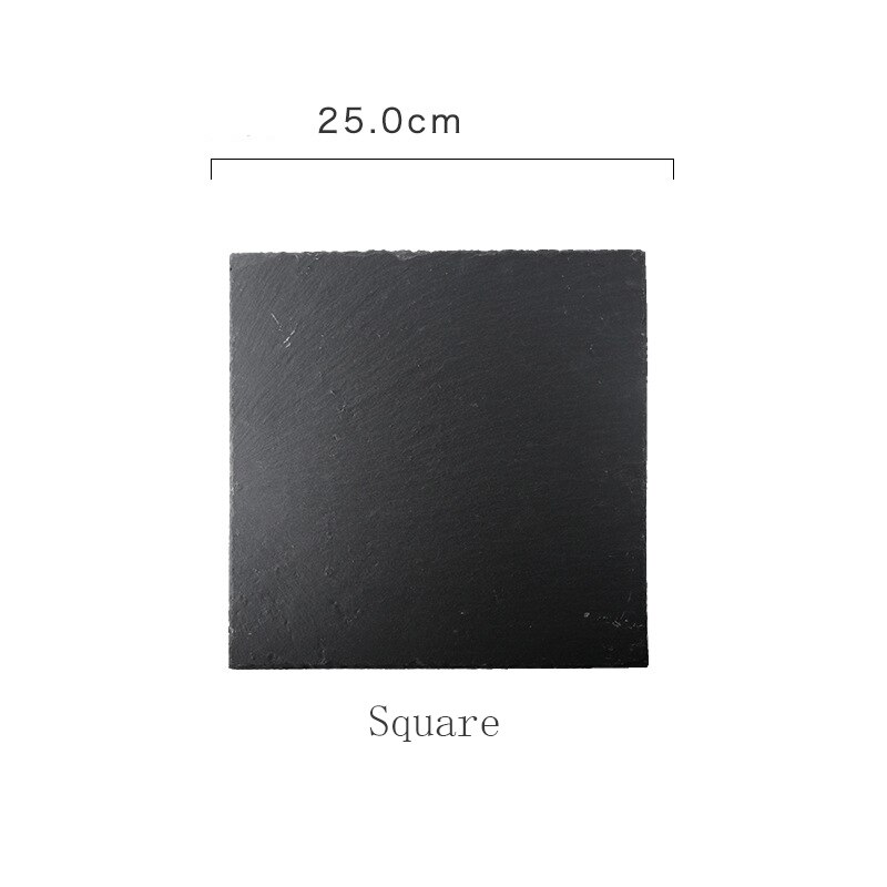 Texture matte black premium rock stone steak western dinner plate luxury feel: 3030