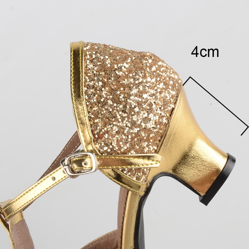 Alta-tacco alto scarpe da ballo Latino donna paillettes scarpe da ballo 2020 argento 4 centimetri tacco scarpe da ballo scarpe da tango salsa scarpe Zapatos de mujer