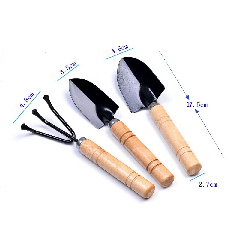 3-Piece Mini Garden Plant Shovel Mini Shovel Shovel Bonsai Tool Set With Wooden Handle Metal Head For Potted Plants