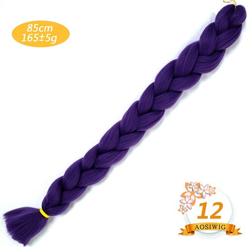AOSIWIG 165g/pack Synthetic Super Jumbo Braiding Hair Crochet Purple Blue Braids Hair Extension Expression Rainbow Braiding Hair: #16