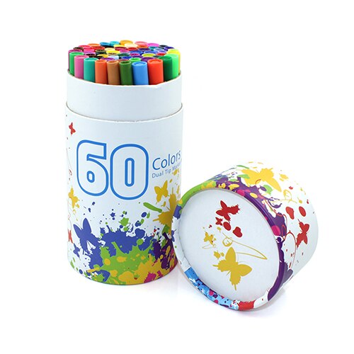 brush marker set for Art Supplies 48/60/100/120 Colors Soft Brush Marker For Drawing Painting Set Watercolors Pen for School: 60 Colors White