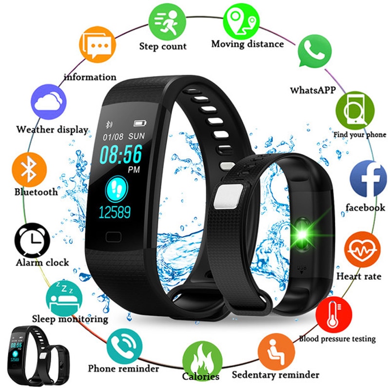 Y5 Smart Bracelet uomo donna Sport Watch cardiofrequenzimetro Fitness Tracker orologio per la pressione sanguigna schermo a colori Activity Tracker cinturino da polso