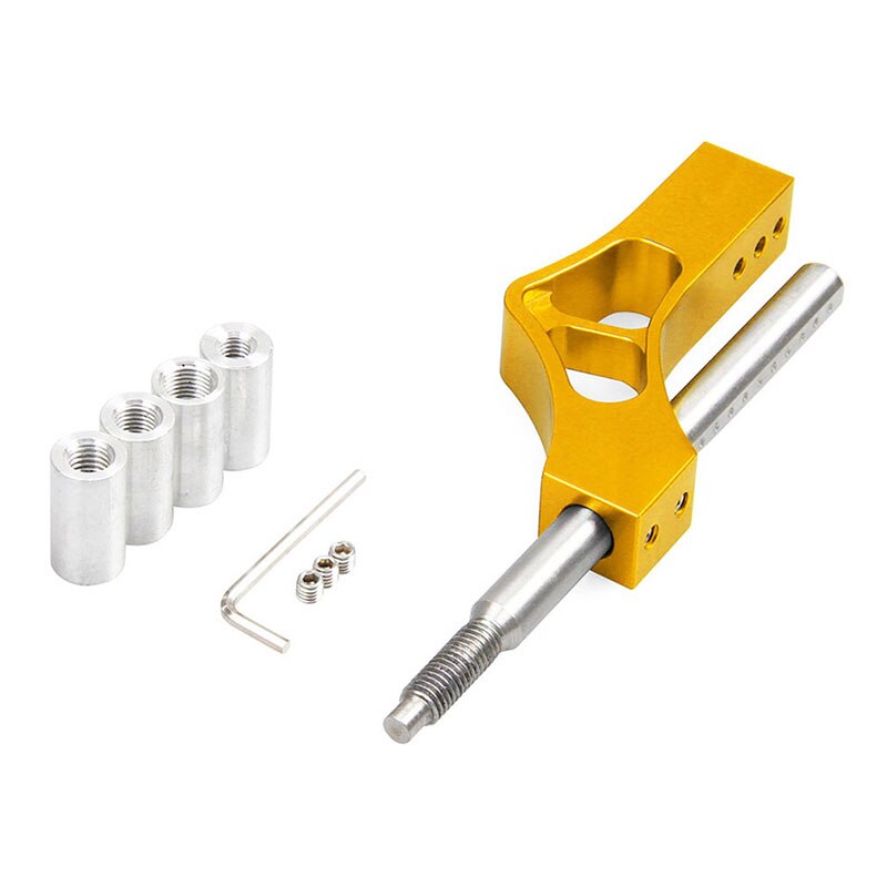 Aluminium verstelbare hoogte hendel auto versnellingspookknop verlenger pook verlengstuk enkele bocht auto pook verlengstuk: Goud