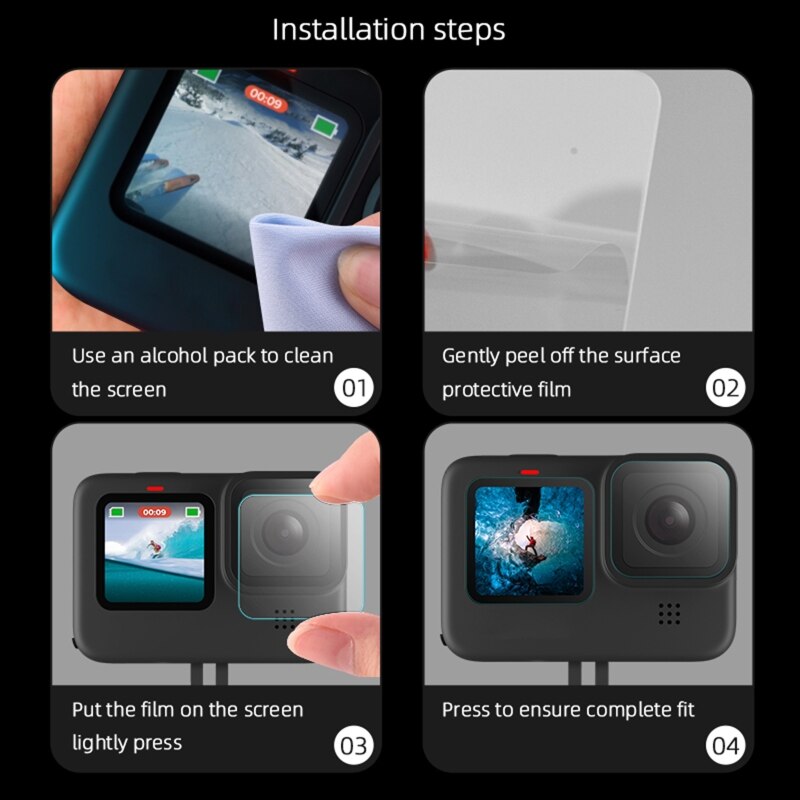 Pellicola protettiva H-D proteggi schermo in vetro temperato per gopro- Hero 9 Camera