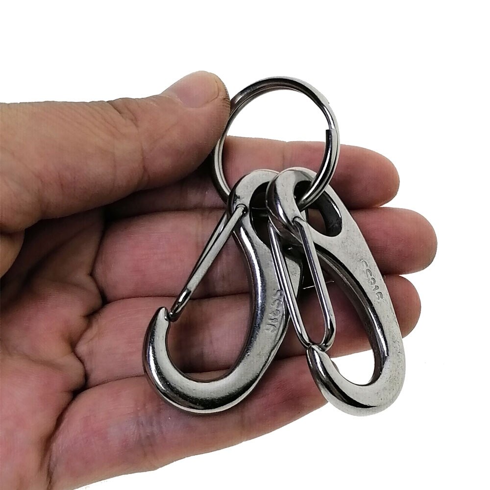 316 edelstahl-schnorchel-, schwimm- und tauch-schnellverschluss-schlüsselanhänger mit karabinerhaken und schnellverschlussclip mit schlüsselkette