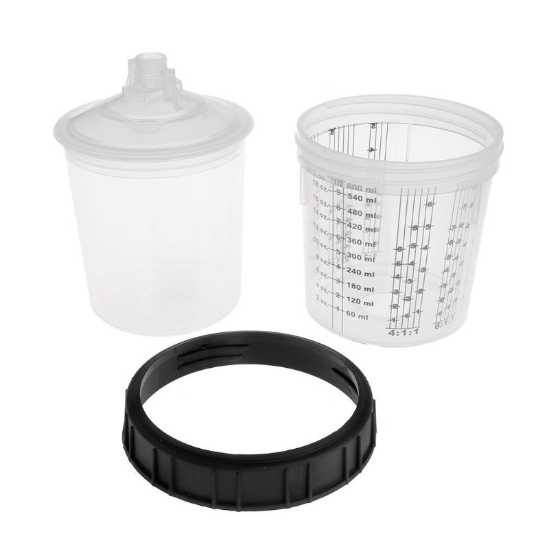 Maling blandekopp pps type h/o hurtigkopp hard kopp indre kopp lokk 600ml sprøytepistoler