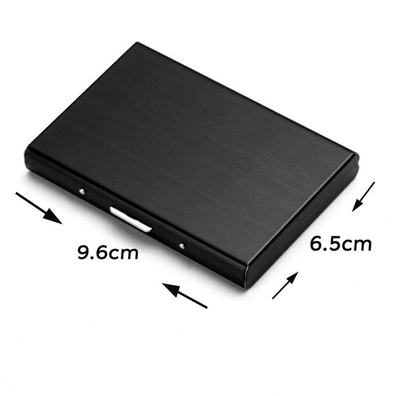 Solid Men Stainless Steel Credit Card Holder Id Business Card Case Wallet For Women 6 Colours