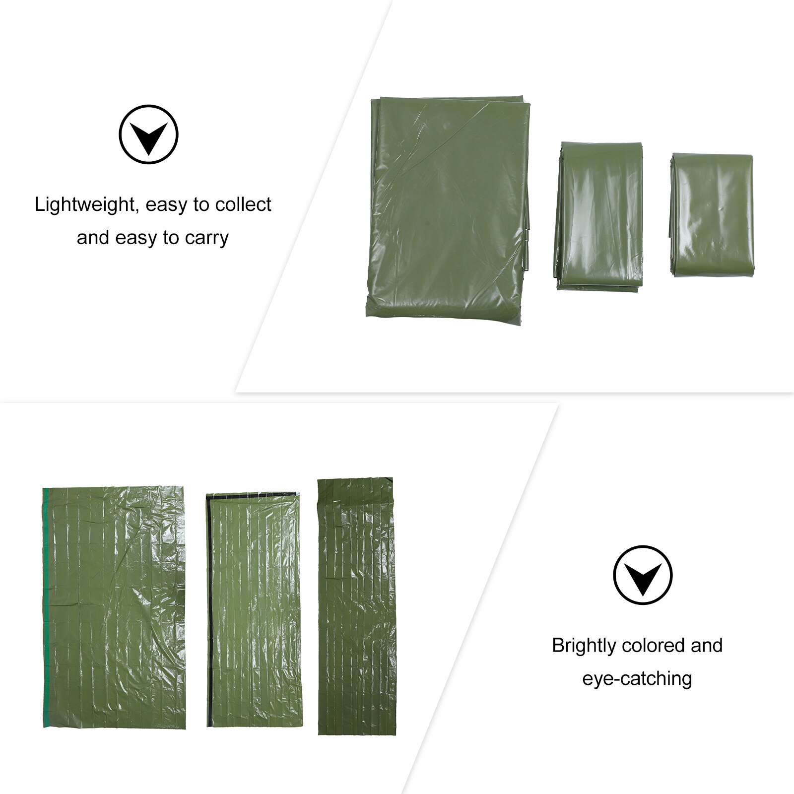 1 set notfallschlafsack, thermosack, überlebensschlafsack, decke, zelt