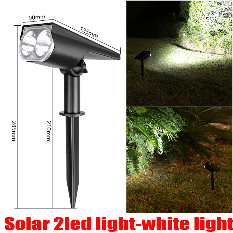 2/9 led-lampen op zonne-energie, verstelbare grondspot op zonne-energie,  ip65 waterdichte landschapswandlampen, buitenverlichting: Maanblauw
