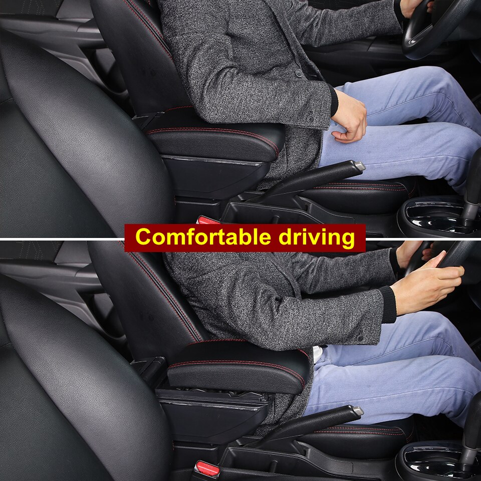 Armrest Box For Toyota Avanza Central Console Storage Retractable Rotatable Ashtray Cup Holder PU Leather USB Accessories