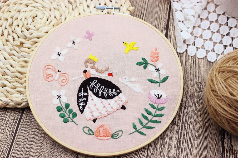 Kit Broderie Point De Croix NAHUIGOOD Jardin De Princesse - 11CT 40x50cm, Complet Pour Débutants