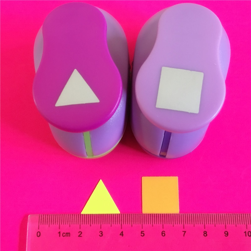 2pcs Triangle and Square Shape 1 inch craft punch set Puncher Crafts Scrapbooking Geometry Paper Cutter Hole Punches Free ship