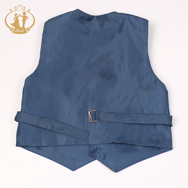 Nimble-Conjunto de 3 piezas para niños, traje azul con botonadura única, para bodas, traje infantil
