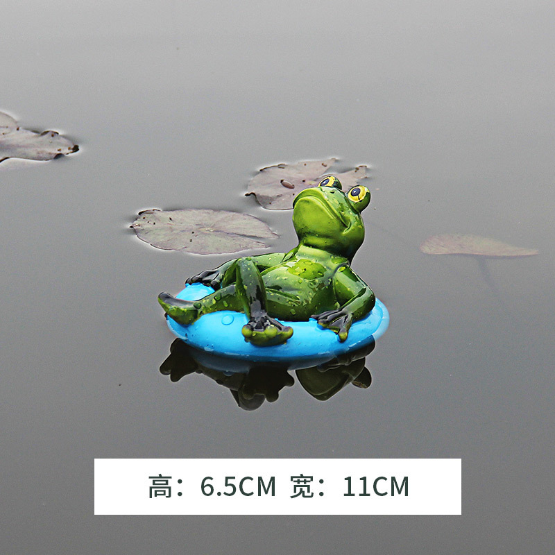 Statue de radeau flottant en résine de bambou, Statue de grenouille, Sculpture de canard, décoration d&#39;étang de jardin, maison, ornement de bureau: 9