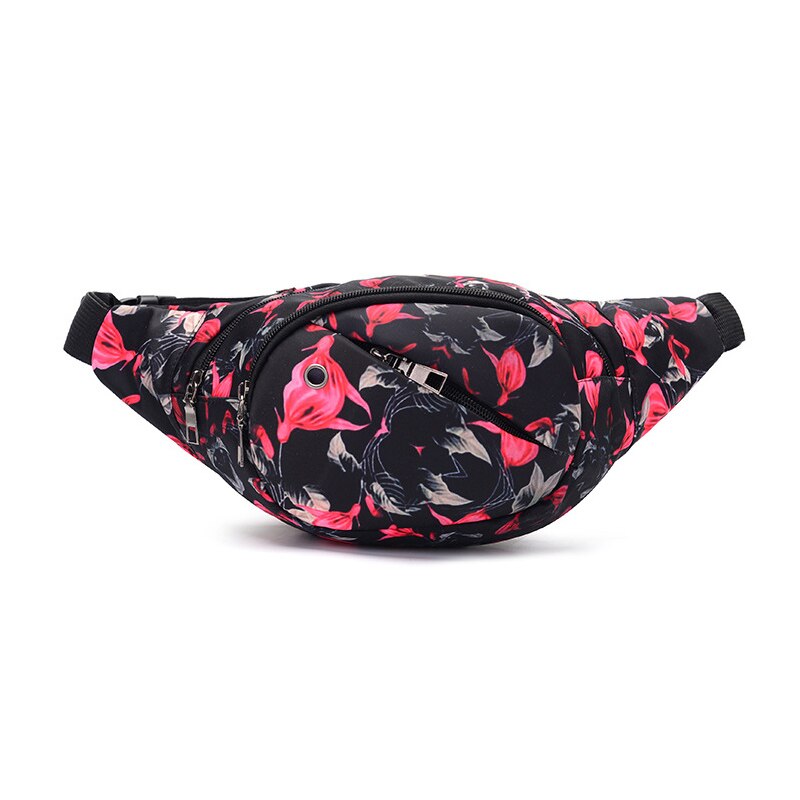 Kvinner & #39 ;s fanny pakke utendørs sport vanntett midjeveske kvinnelig banan belteveske blomster skulder crossbody brystvesker hofteveske: F midjepakke