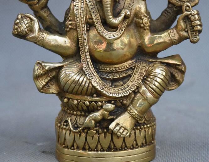 Kopparstaty tibetansk buddhism mässing ganesha ganapati ganesh lord gud elefant buddha staty